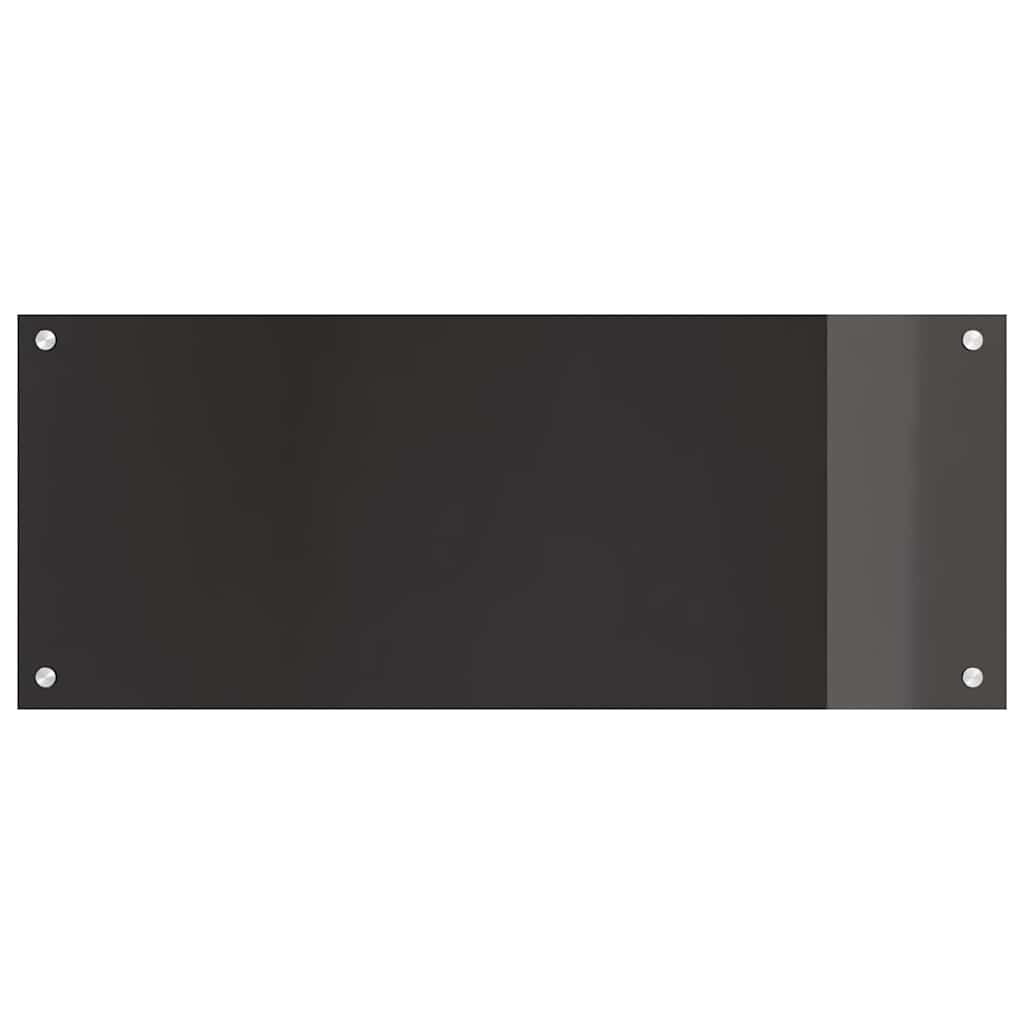 Kitchen Backsplash Black 100 x 40 cm Tempered Glass